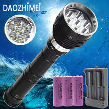 Lanterna de mergulho profissional, 100 lm, tocha de mergulho portátil l2 com luz branca, led, caça, m, subaquática 2024 - compre barato