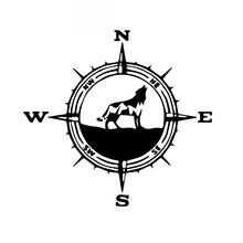 Adventure Compass with Wolf Pattern Car Decals Car Window Decoration Personality Pvc Waterproof Decals Black/white, 17cm*16cm 2024 - buy cheap