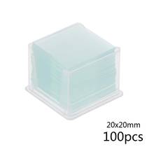 100 шт прозрачные квадратные стеклянные слайды Coverslips Coverslides для микроскопа оптический инструмент 2024 - купить недорого