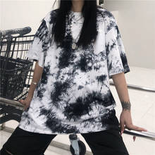 Hip Hop Personality Harajuku Casual Cotton Loose Unisex Tops Tees Clothing Street Tie Dye Punk Streetwear Summer Women T-Shirt 2024 - buy cheap