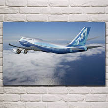 Boeing 747 intercontinental Aircraft flight fabric poster living room home wall decorative canvas art print KM225 2024 - buy cheap