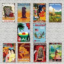 Vintage Southeast Asia Travel Poster Singapore Retro Metal Sign Wall Bar Restaurant Home Art Shop Craft Decor 30X20CM DU-4650A 2024 - buy cheap