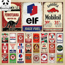 Gulf-Placa de aceite de Motor, letreros de estaño Vintage, Decoración Retro para garaje, Bar, Pub, decoración de gasolinera 2024 - compra barato