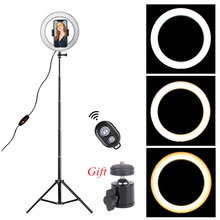 LED Ring Light 8.6 inch Camera Ringlight Tripod Stand Phone Holder For YouTube Tiktok Photography Video Photo Studio Lamp Kit 2024 - купить недорого