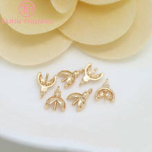 10PCS 6x8MM 24K Champagne Gold Color Plated Brass half hole Beads Charms Connector High Quality Diy Jewelry Accessories 2024 - buy cheap