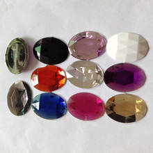 30*40mm 50pcs/bag,Mixed Color Oval Shape Superior Taiwan Acrylic crystal Flat Back Rhinestones,Jewelry accessories 2024 - buy cheap