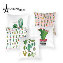 Fundas De cojín con diseño De Cactus, cobertor decorativo De poliéster con diseño Floral, para almohada 2024 - compra barato