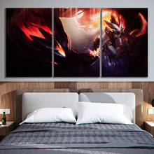 Paneles de lienzos de la Liga Kindred DE LOS Lgends, arte en lienzo, arte de fantasía, juegos de LOL, pinturas de pared artística para decoración del hogar, 3 paneles 2024 - compra barato