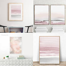 Pósteres e impresiones estéticos de color rosa y gris de estilo nórdico, pintura abstracta de lienzo rosa, pinturas de decoración artística de pared de gran tamaño 2024 - compra barato