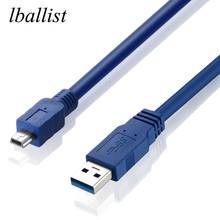 Lballist-Cable de datos USB 3,0 tipo A macho A Mini USB 3,0 de 10 pines, aluminio, trenzado blindado, 30cm, 60cm, 1m, 1,5 m, 1,8 m, 3m, 5m 2024 - compra barato