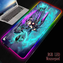 MRGBEST Anime Girl Computer Gaming Mause Large RGB Mouse Pad XXL 7 Colors Backlit Desk Non-slip Rubber Mat with Lockedge 2024 - buy cheap