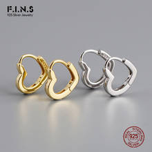 Fs. i. n. s 100% brincos de prata esterlina real 925, joias finas minimalistas em formato de coração, fivela para as orelhas estofada em prata 925 2024 - compre barato