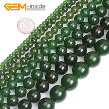 Cuentas redondas Jades verdes de Taiwán para la fabricación de joyas, cuentas hilos sueltos de 15 ", collares de bricolaje, pulseras al por mayor 2024 - compra barato