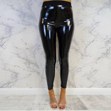 Mallas de tubo de piel sintética para Mujer, Leggings sexys finos de talla grande, con realce, color negro 2024 - compra barato
