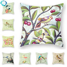 Four Seasons Garden Flamingo Parrot Animal Print Decorative Cushion Cover Decoration Square Polyester Sofa Pillow Case 45x45cm 2024 - buy cheap