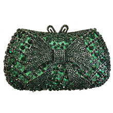 Luxo 2020 xiyuan novo verde strass cristal embreagem festa bolsa moda feminina bolsas de ombro à noite sacos femininos elegantes 2024 - compre barato