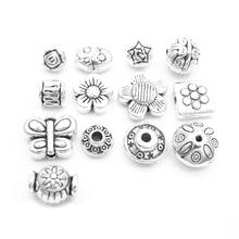 20pcs  Antique Silver Tibetan Alloy Spacer Beads Flower Butterfly Metal Spacers For Bracelet Necklace Jewelry Making 2024 - compre barato