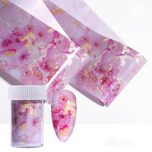 4*100 см/рулон мраморная серия, фольга для ногтей, цветущая розовая синяя бумага, переводная наклейка для дизайна ногтей, искусственные наклейки, украшения 2022 - купить недорого