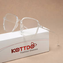 Классическая квадратная пластиковая оправа для очков, прозрачные новые модные женские очки большого размера с линзами, ретро очки для близорукости 2024 - купить недорого