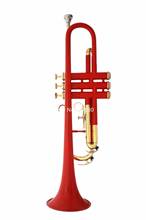 Teclas de latón de cuerpo rojo Bb trompeta, instrumentos populares de música con funda, envío gratis 2024 - compra barato