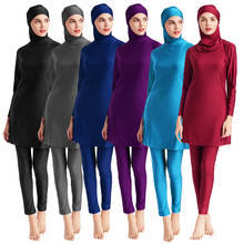 Modéstia islâmica das mulheres roupa de banho burkini muçulmano capa completa beachwear maiô topo pant hijab maiô natação trajes de surf terno 2024 - compre barato