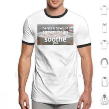 Here's A Bowl Of Raisin Bran To Soothe You, camiseta estampada para hombres, Camiseta de algodón, cereales de Bran de pasa, calmante, paz 2024 - compra barato