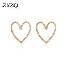 ZYZQ-pendientes de corazón calados para mujer, accesorios románticos en forma de corazón para regalo de cumpleaños, venta al por mayor, lotes y grandes 2024 - compra barato