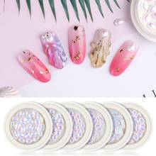 Decoraciones Nail Art para mujer, joyería con perlas de diamante, esmalte de uñas semicircular plano, Sinfonía, perlas, herramientas de belleza, 1 unidad 2024 - compra barato