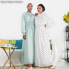 Fashion Dubai Chiffon Gown Women Muslim Islamic Elastic Waist Abaya Kaftan Turkish Long Sleeve Robe Female Autumn Clothing 2024 - buy cheap