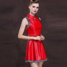 Top Quality 100% Real Sheepskin Genuine Leather Women Sleeveless Tank Dress Sexy Slim Fit Wedding Party Dresses 2024 - buy cheap