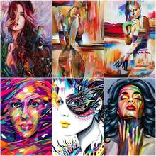 GATYZTORY 60x75cm Frame Color Woman For Adults Children DIY Painting By Numbers Handpainted Oil Painting Modern Home Art 2024 - buy cheap