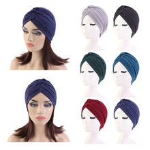 2020 Fashion Turban Cap for Women Soft Muslim Hats Female Inner Caps Solid Arab Indian Bonnet Wrap Head Scarf Hat Chemo Cancer 2024 - buy cheap