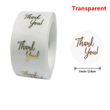 500pcs Clear Gold Foil Thank You Stickers for Small Business Package Gift Card Envelope Baking Decor Transparent Label Sticker 2024 - buy cheap