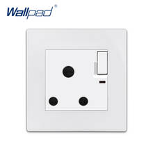 Wallpad Switched UK 15A Socket Luxury White PC Panel Wall Power Electrical Outlet Sockets 2024 - buy cheap