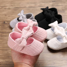 Bebê primeiros caminhantes sapatos de bebê recém-nascido para 0-1years infantil fundo macio antiderrapante meninas princesa bowknot sólido sapatos macios 2024 - compre barato