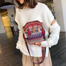 Bolso bandolera de estilo étnico bohemio para mujer, bandolera de hombro tejida de paja, bolso de cubo con borla informal Retro 2024 - compra barato