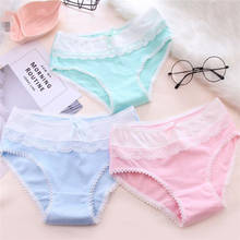 New Arrived 4Pcs/Lot Girl Panties Underwear Lace Briefs Cotton Lingerie Soft Comfortable Bowknot Cartoon Panty Wholesale B809-4 2024 - buy cheap