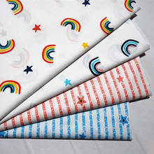 Rainbow Stars Cotton Printed Fabric Printed Baby's Bag Handmade Dress Cloth 100% Cotton Fabric 2024 - buy cheap