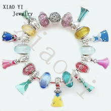 XIAOYI 2020 New 100% S925  Coloured dress dress coloured glaze charm character high quality bracelet surprise gift female 2024 - buy cheap