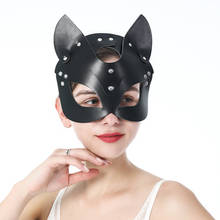 Ckmorls sexy couro máscara de olho fetiche erótico halloween masquerade festa cosplay rosto coelho arnês bdsm máscara de gato para brinquedos adultos 2024 - compre barato