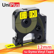 UniPlus Yellow Label Tape 18432 Replace Dymo Rhino IND Vinyl 12mm Black on Yellow Industrial Tape for Dymo Label Maker 6000 5200 2024 - buy cheap