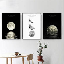 Nordic art style bar cafe family wall art decoration poster Night sky, starry sky, moon hight quality canvas painting o116 2024 - buy cheap