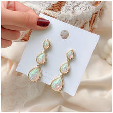 Korean New Crystal Water Drop Dangle Earrings Women Fashion Shining Rhinestone Big Earring Long Temperament Party Jewelry 2024 - buy cheap