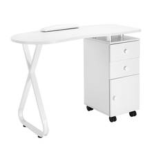 Nail Table Manicure Table Single Side X Type/2 Drawers/1 Door/Ceramic Handle/With Hand Pillow/With Wheels White 2024 - buy cheap