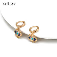 Mau olho azul turco olho gota brincos de cobre ouro prata cor orelha anel balançar brincos para mulheres meninas moda jóias bd353 2024 - compre barato