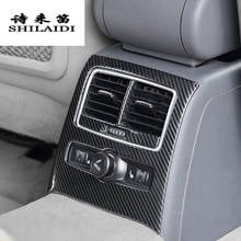 Estilo do carro de fibra carbono traseira ar condicionado ventilação quadro saída guarnição adesivos capa para audi a6 c5 c6 interior acessórios automóveis 2024 - compre barato