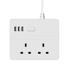 Casa tomada de tira de energia reino unido padrão plug tomada de parede 3 usb porto de carregamento 1.5m cabo extensão 10a viagem portátil soquete 2024 - compre barato