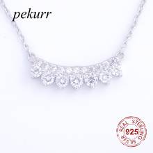 Pekurr 925 Sterling Silver 18 Cubic Zircon Big Gems Skirt Shape Long Necklaces For Women Pandents Fine Jewelry Choker Boho Gifts 2024 - buy cheap