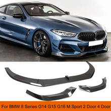 Fibra de carbono amortecedor dianteiro spoiler para bmw série 8 g14 g15 g16 m esporte 2018 - 2021 dianteiro spoiler spoiler divisores de carbono seco 2024 - compre barato