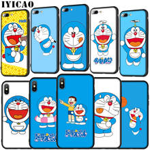 IYICAO Doraemon мягкий силиконовый чехол для iPhone 11 Pro XR X XS Max 6 6S 7 8 Plus 5 5S SE черный ТПУ чехол для телефона 2024 - купить недорого